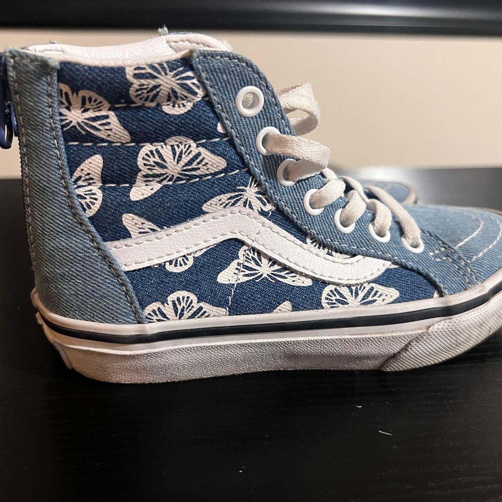 Vans Kids Denim High-Tops - Blue and White
